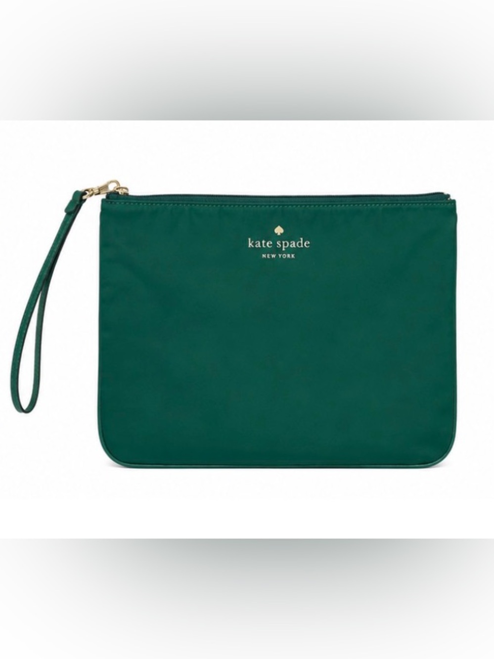 Kate Spade ♠️ Mel Packable Medium Wristlet Nylon Pouch in Jade Green